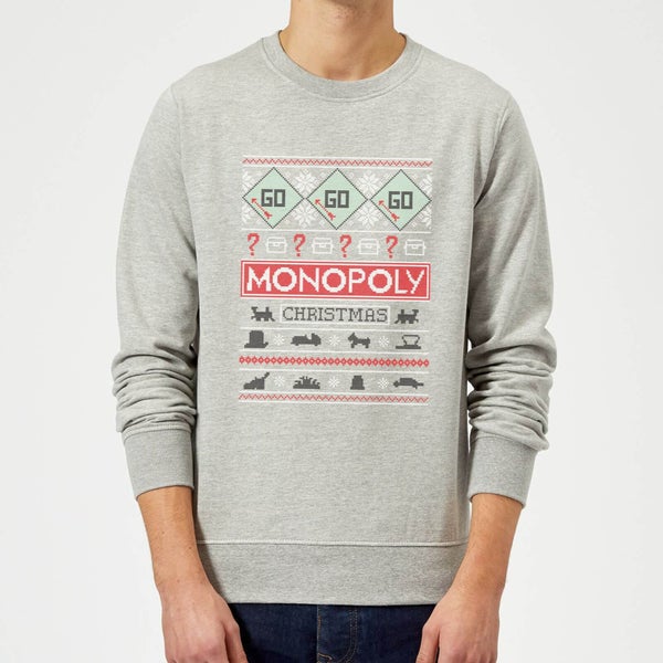 Monopoly Christmas Sweatshirt - Grey