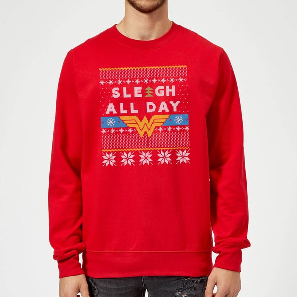 Wonder Woman 'Sleigh All Day Christmas Sweater - Red
