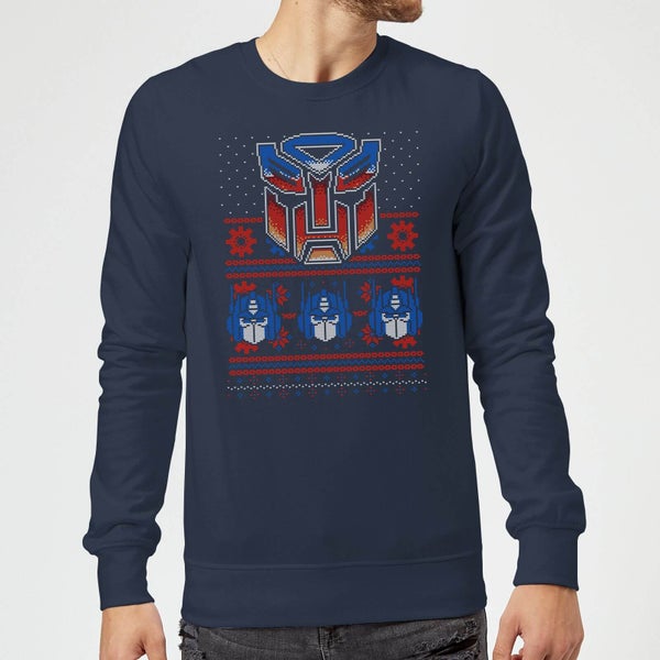 Autobots Classic Ugly Knit Christmas Sweater - Navy