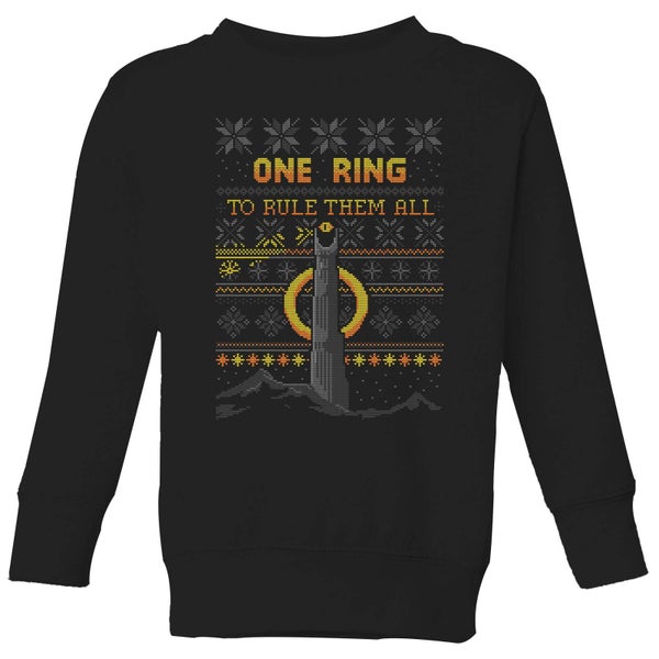 The Lord of the Rings One Ring Kids' Christmas Sweatshirt in Black