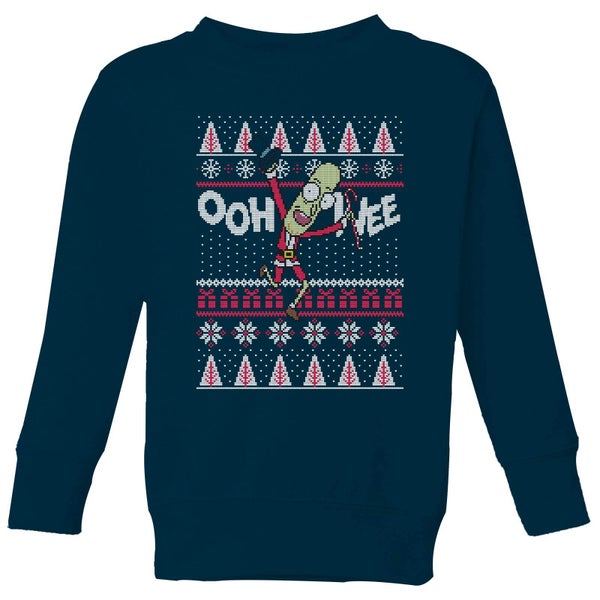 Rick and Morty Ooh Wee Pull de Noël pour enfants - Bleu Marine