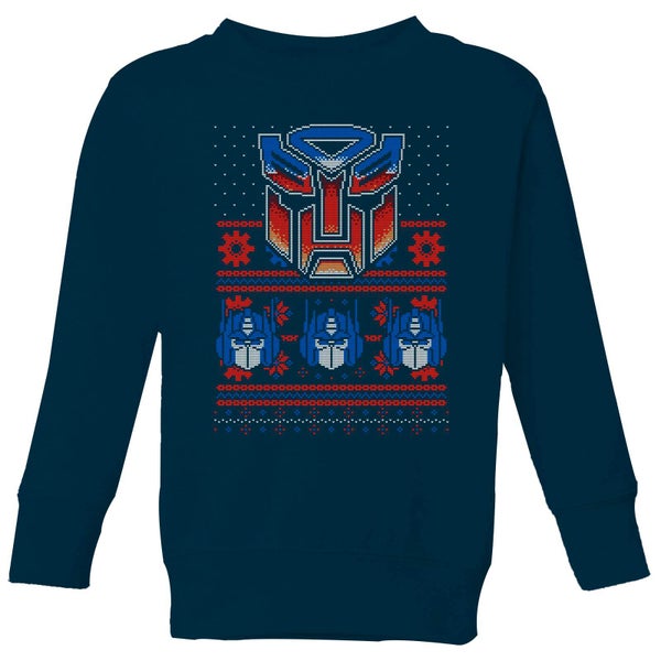 Autobots Classic Ugly Knit Kids' Christmas Sweater - Navy