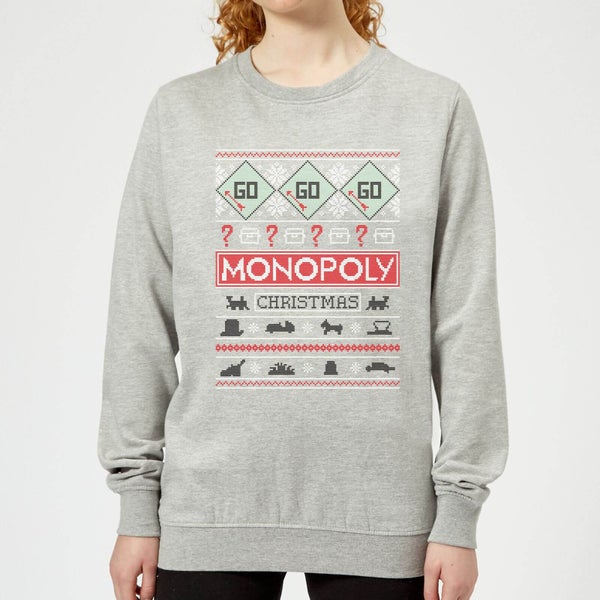 Monopoly Women's Christmas Sweatshirt - Grey