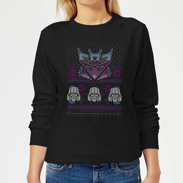 Decepticons Classic Ugly Knit Women's Christmas Jumper - Black