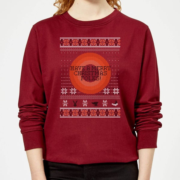 Looney Tunes Knit Women's Christmas Sweater - Burgundy