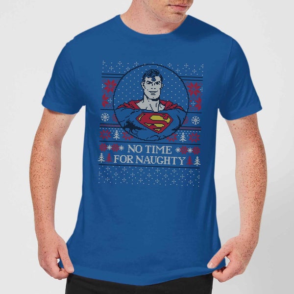 Superman May Your Holidays Be Super Men's Christmas T-Shirt - Royal Blue