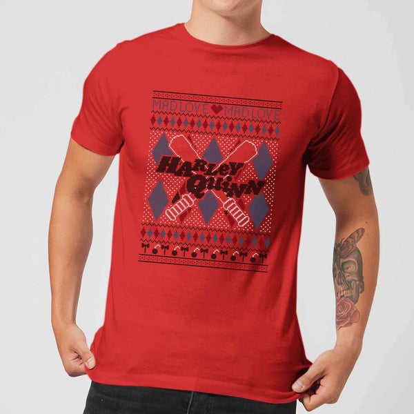 Harley Quinn Men's Christmas T-Shirt - Red