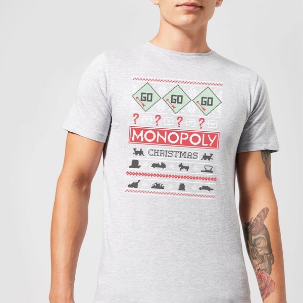 Monopoly Men's Christmas T-Shirt - Grey
