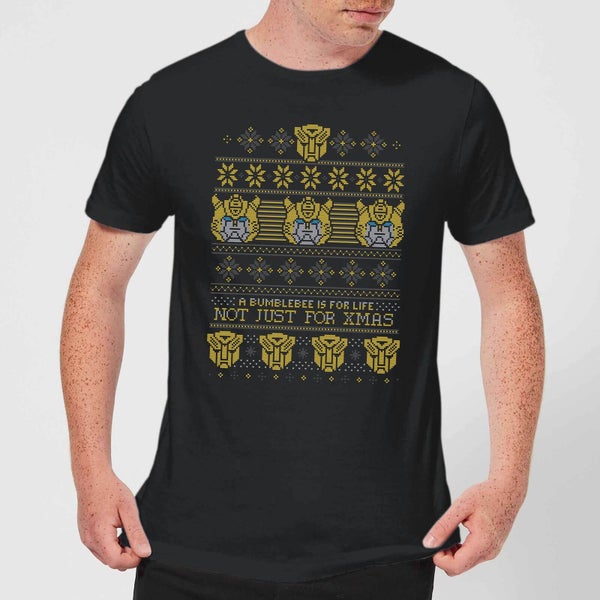 Bumblebee Classic Ugly Knit Men's Christmas T-Shirt - Black
