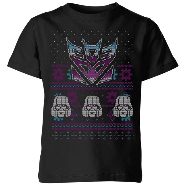 Decepticons Classic Ugly Knit Kids' Christmas T-Shirt - Black