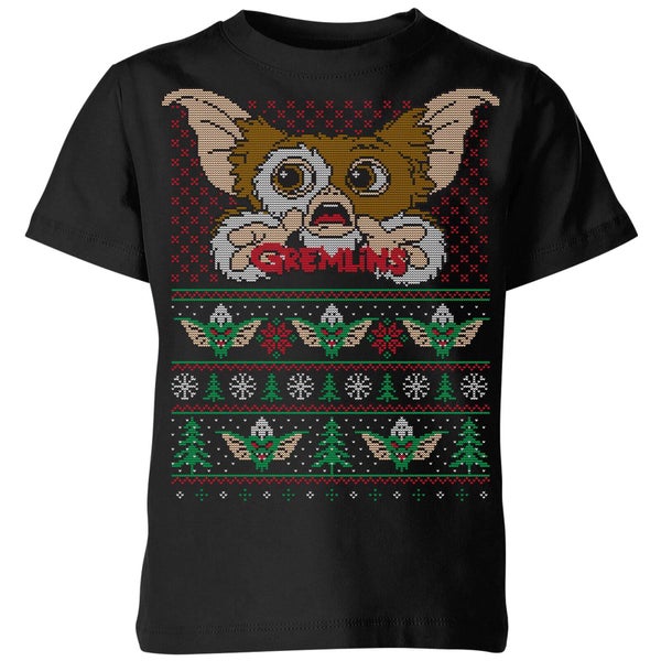 Gremlins Ugly Knit Kids' Christmas T-Shirt - Black