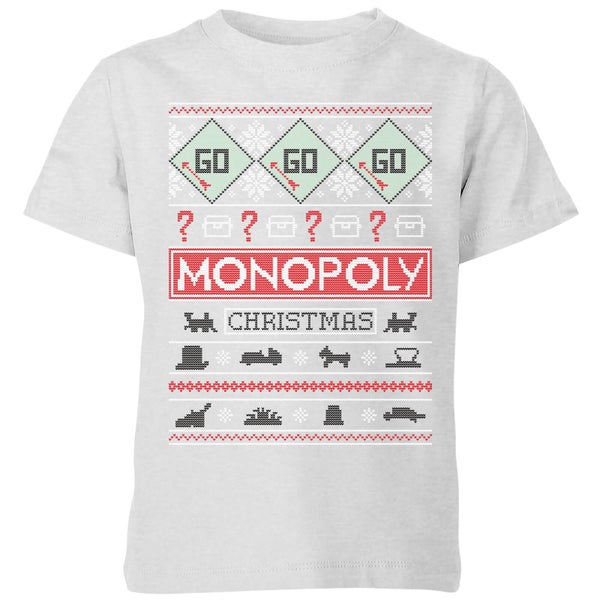 Monopoly Kids' Christmas T-Shirt - Grey