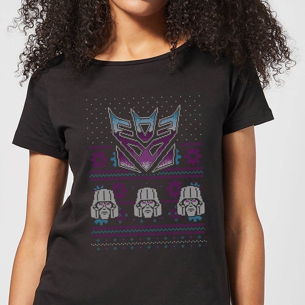 Decepticons Classic Ugly Knit Women's Christmas T-Shirt - Black