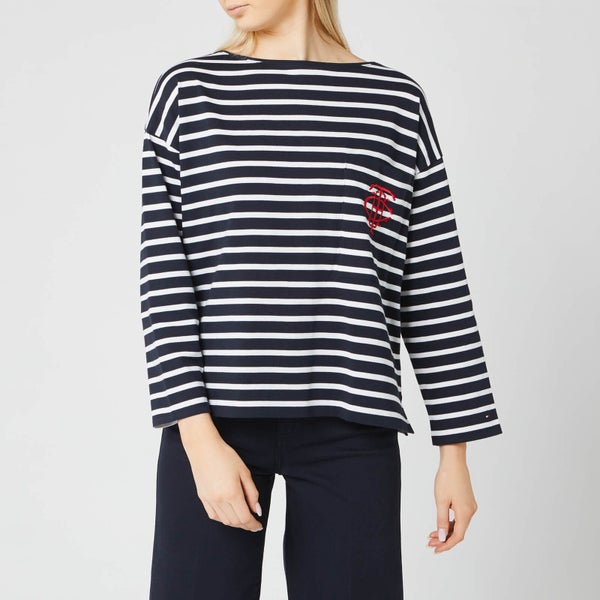 Tommy Hilfiger Women's Essential Breton Stripe Long Sleeve Top - Breton Stripe/White