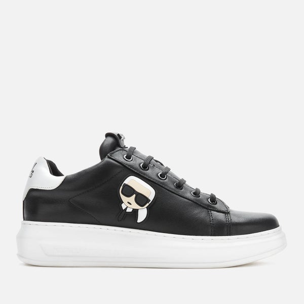 KARL LAGERFELD Men's Kapri Karl Ikonic 3D Lace Leather Trainers - Black