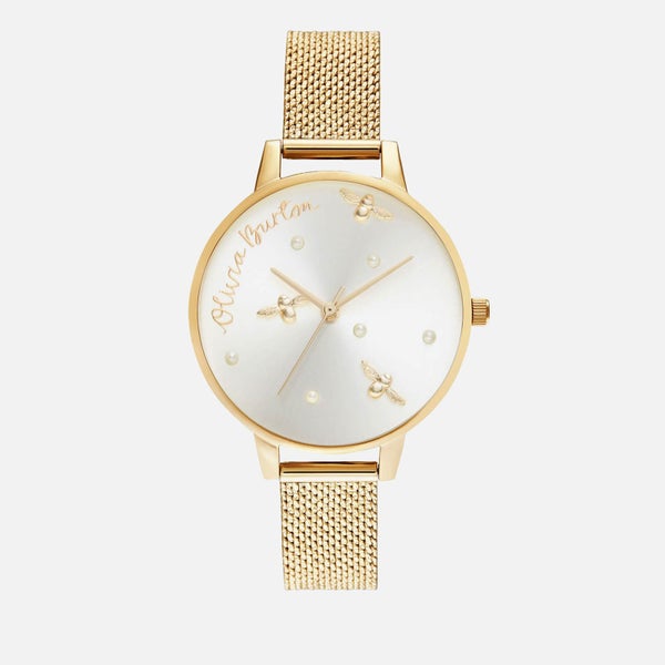 Olivia Burton Women's Pearly Queen Boucle Mesh Watch - Gold