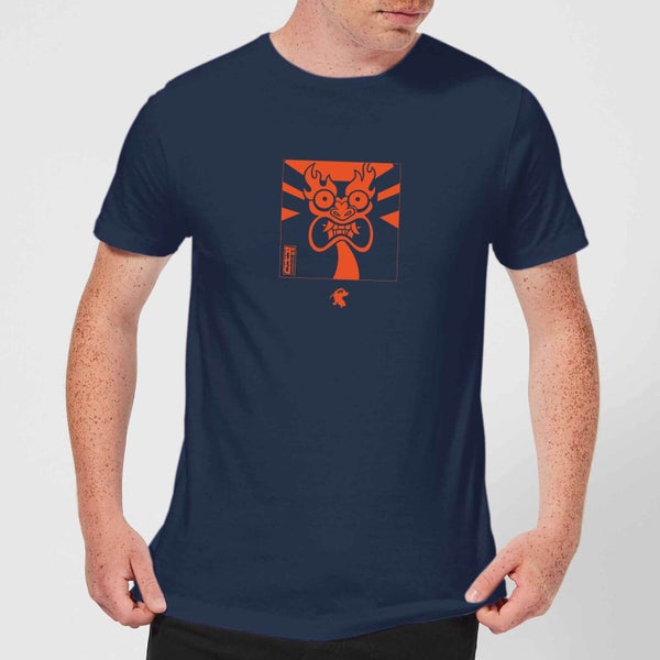 Camiseta para hombre Samurai Jack Aku Kanji - Azul marino