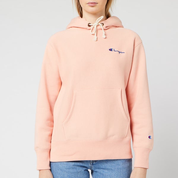 Champion Women's Small Script Hooded Sweatshirt - Pink