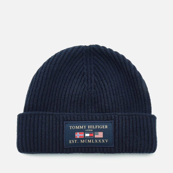 Tommy Hilfiger Men's Outdoors Patch Beanie Hat - Sky Captain