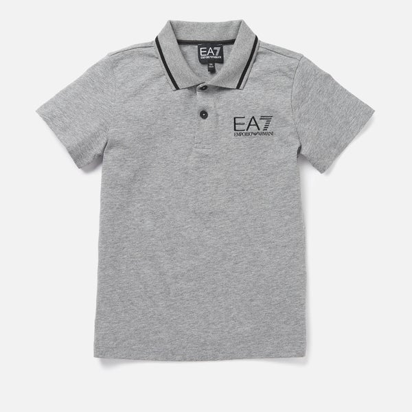 EA7 Boys' Short Sleeve Small Logo Polo Shirt - Medium Grey Melange