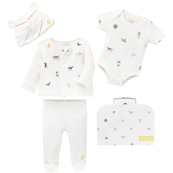 Joules Baby My First Outfit Pack - White Farm Print (4 Piece Set)