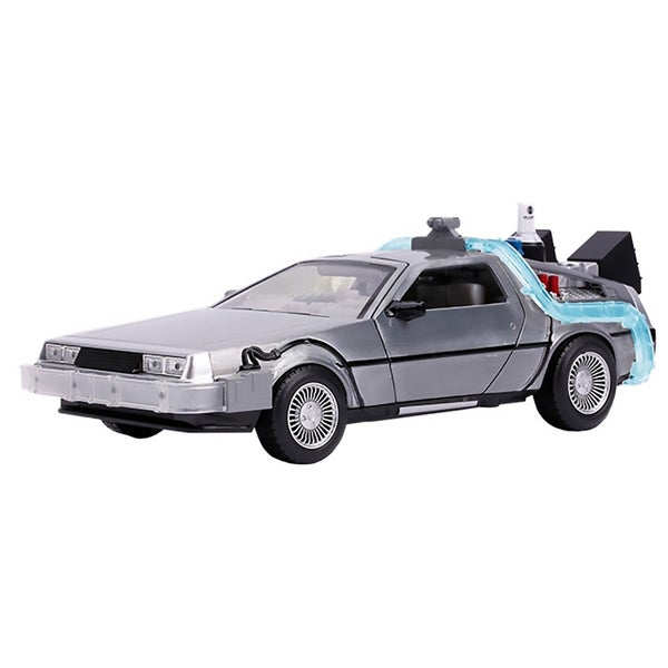 Jada Zurück in die Zukunft: Teil II druckgeformte DeLorean Zeitmaschine im Maßstab 1:24 mit funktionierenden Lichtern