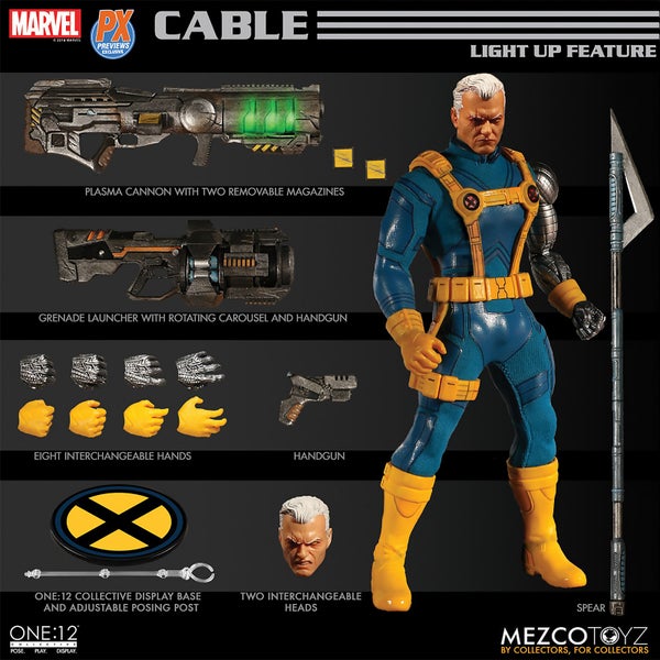 Mezco One:12 Collective Marvel Comics Figure - Cable (1990s Costume Version)