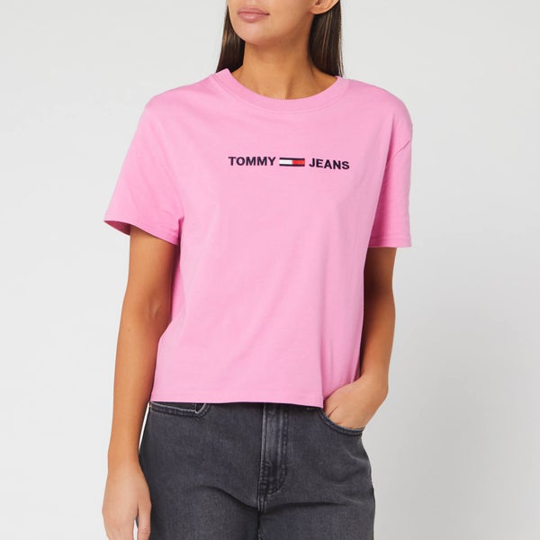 Tommy Jeans Women's TJW Modern Linear Logo T-Shirt - Pink Daisy