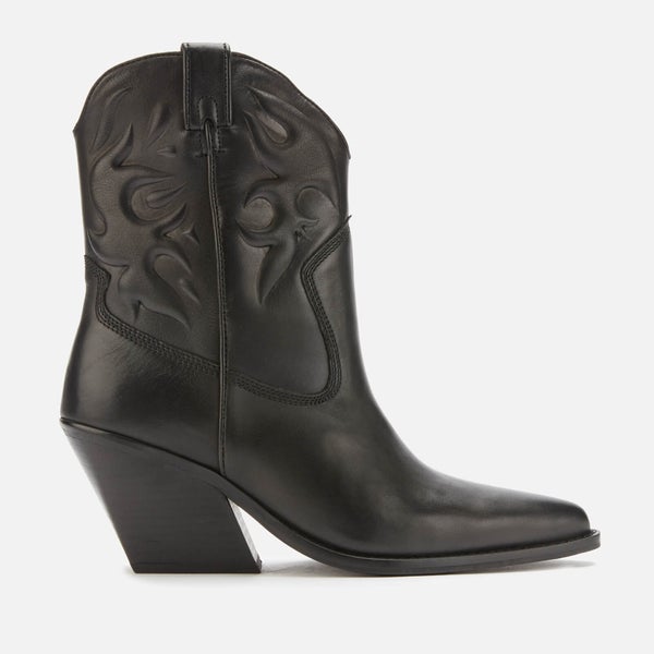Bronx Women's Low Kole Leather Western Boots - Black