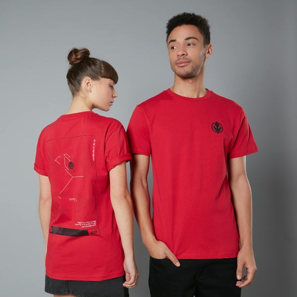 The Rise of Skywalker Tie Fighter Schematic T-Shirt - Red