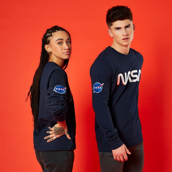 Sweat-Shirt NASA Logo Metallique - Bleu Marine - Unisexe