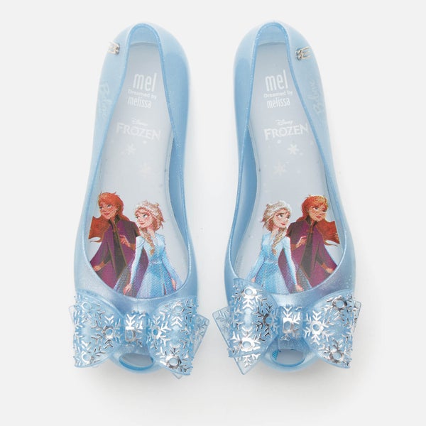 Mini Melissa Kids' Disney Frozen Ultragirl Ballet Flats - Sky Glitter Frost Bow