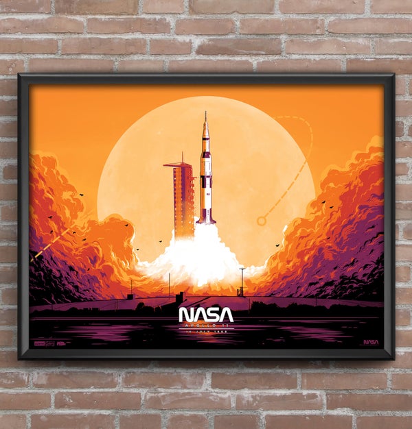 Vibrant Apollo 11 Launch Screen Print