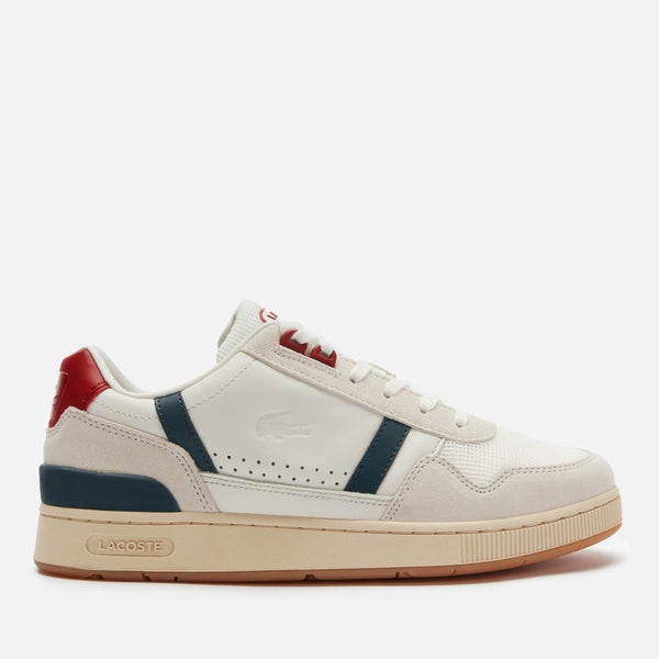 Lacoste Men's T-Clip 120 Leather/Suede Chunky Trainers - White/Navy/Red