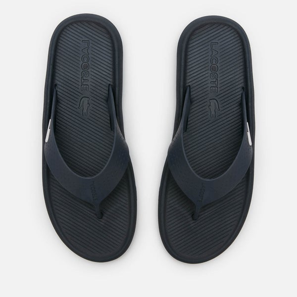 Lacoste Men's Croco 219 Toe Post Sandals - Navy/White