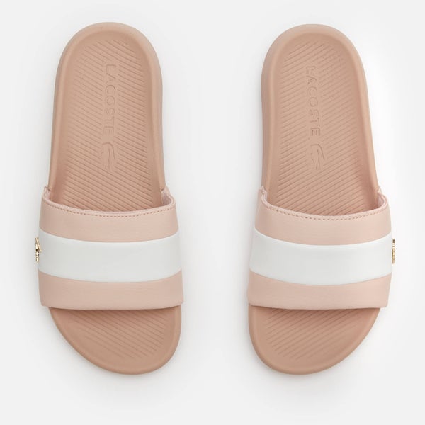Lacoste Women's Croco Slide 120 Slide Sandals - Natural/White