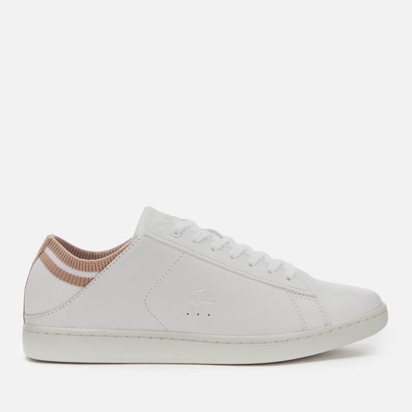 Lacoste Women's Carnaby Evo Duo 120 Leather Cupsole Trainers - White/Natural
