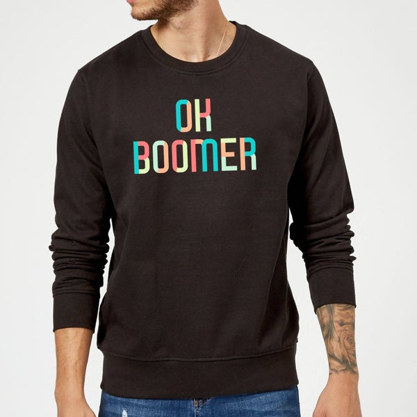 Ok Boomer Colourful Sweatshirt - Black
