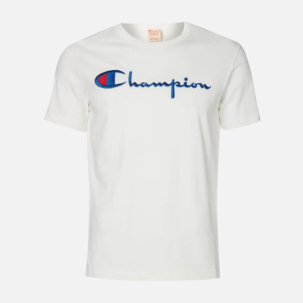 Champion Men's Large Logo Crewneck T-Shirt - White