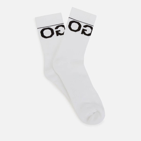 BOSS Hugo Boss Men's 2 Pack Rib Logo Socks - White