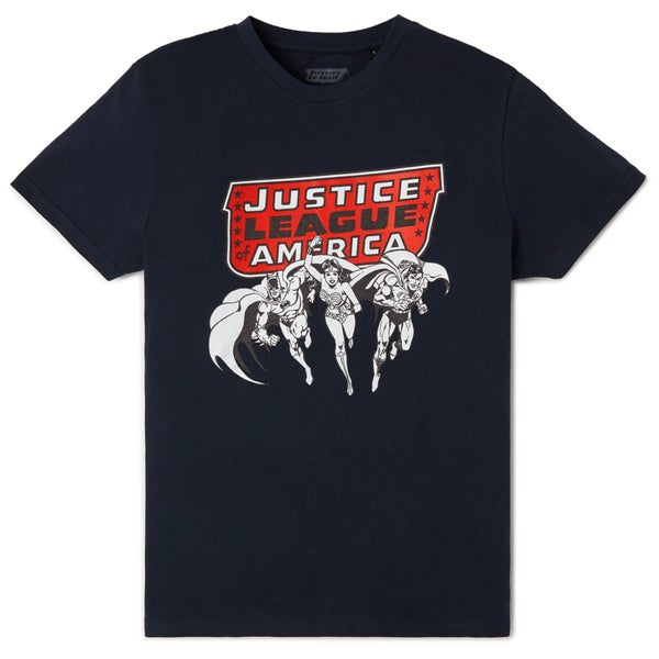Justice League Metallic Black Ink T-Shirt - Navy