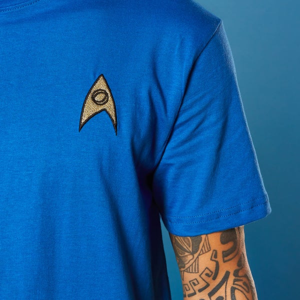 Embroidered Science Badge Star Trek T-shirt - Royal Blue