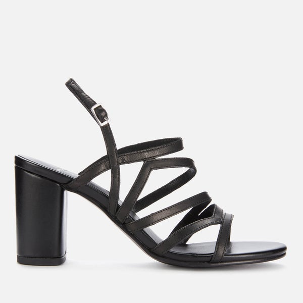 Vagabond Women's Penny Leather Block Heeled Sandals - Black