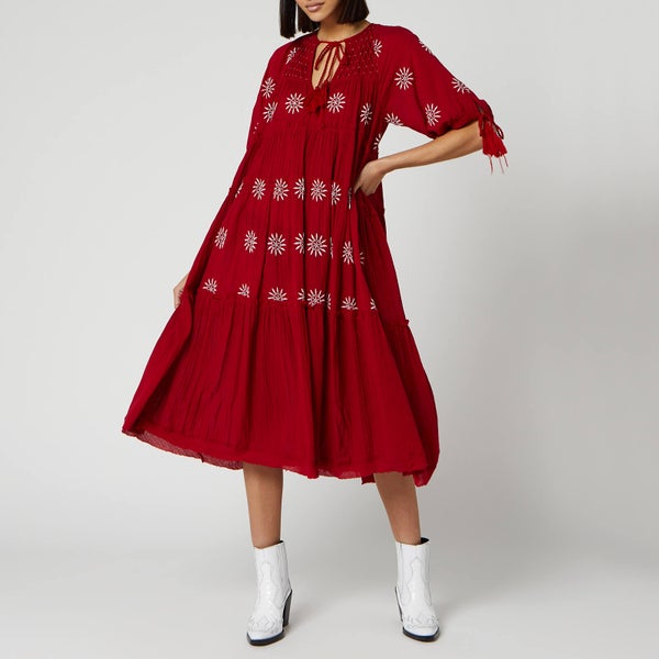Free People Women's Celestial Skies Maxi Dress - Red Combo