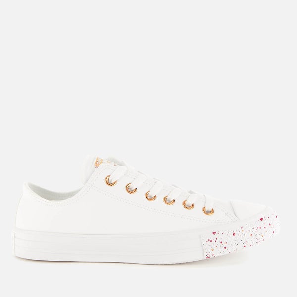 Converse Women's Chuck Taylor All Star Speckled Ox Trainers - White/Gold/Rose Maroon