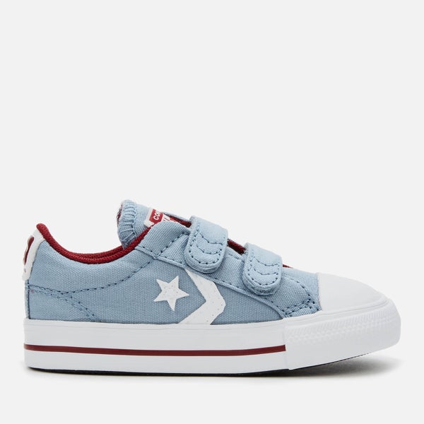 Converse Toddlers' Star Player 2V Canvas Ox Trainers - Blue Slate/Team Red/White