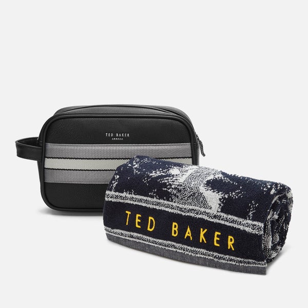 Ted Baker Men's Endset Washbag and Towel Gift Set - Black