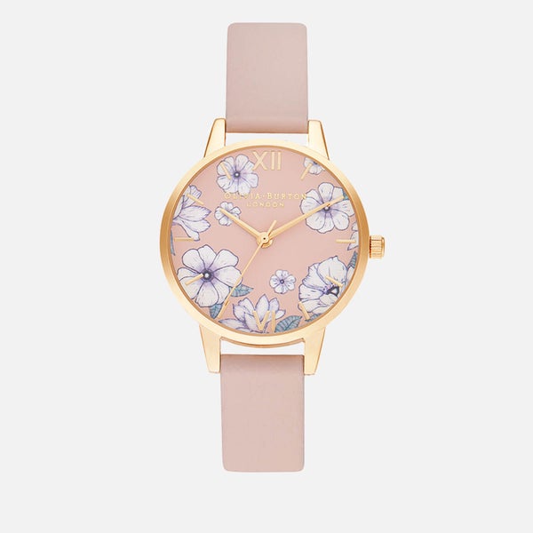 Olivia Burton Women's Groovy Blooms Eco Watch - Candy Pink & Gold