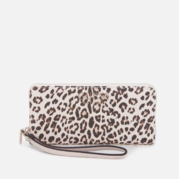 Guess Women's Lorenna Large Zip Around Wallet - Leopard