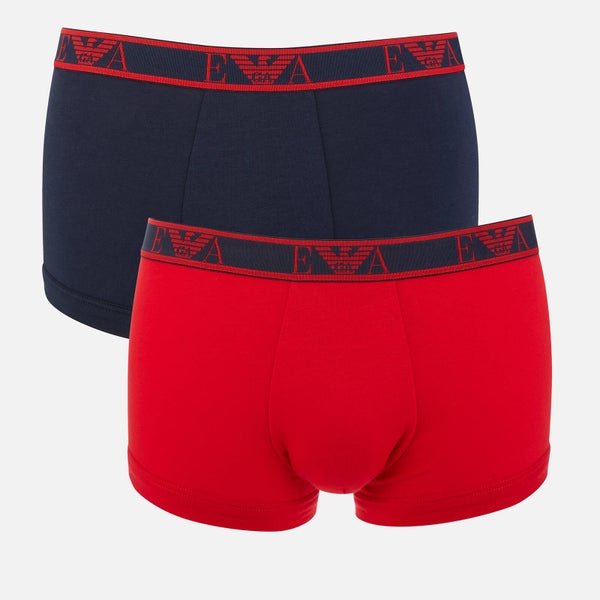 Emporio Armani Men's 3 Pack Trunk Boxer Shorts - Marine/Red/White